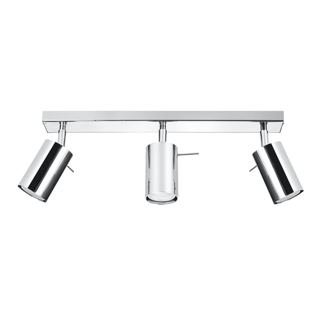 Plafonnier Acier Chrome GU10 3 Ring Couleur gris <span itemprop=