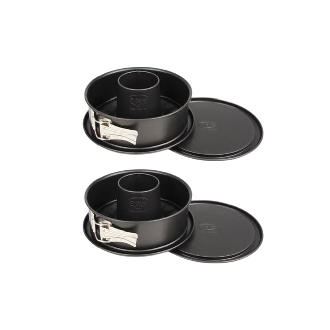 Lot de 2 moules à manqué 18/6 cm en acier TRADITION noir <span itemprop=