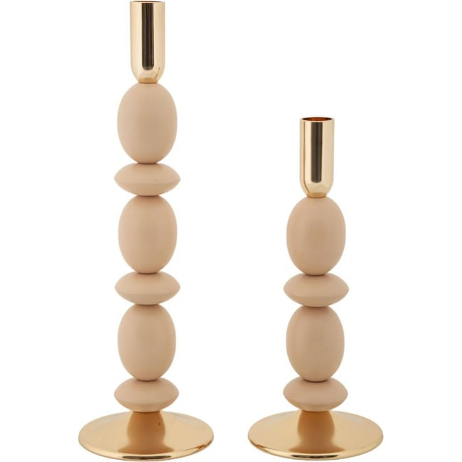 Bougeoirs en fer sculpturaux lot de 2 GLAM - RECOLLECTION