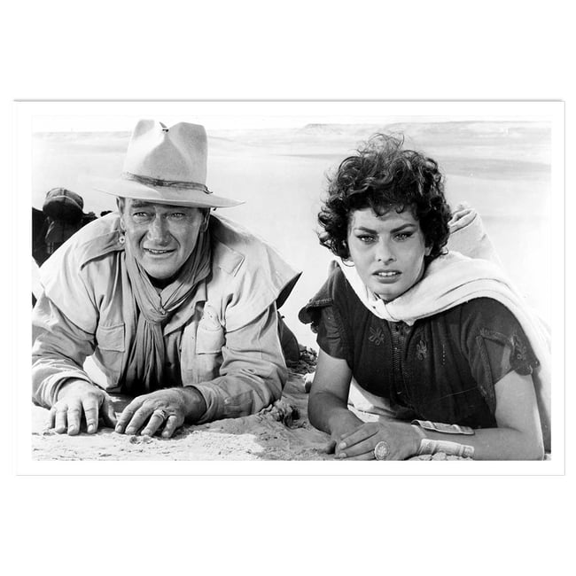 Affiche photo John Wayne et Sophia Loren - HEXOA