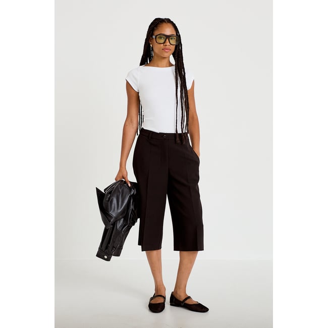 Bermuda coupe large noir <span itemprop=