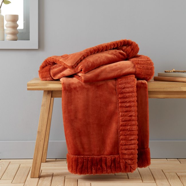 Velvet And Faux Fur Throw - CATHERINE LANSFIELD