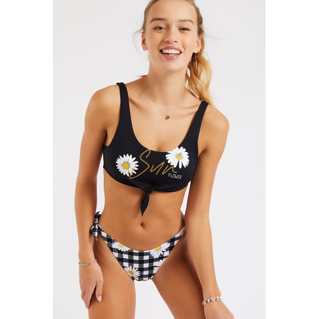 Bas de maillot culotte nouée Lonia - SUNDAISY noir <span itemprop=