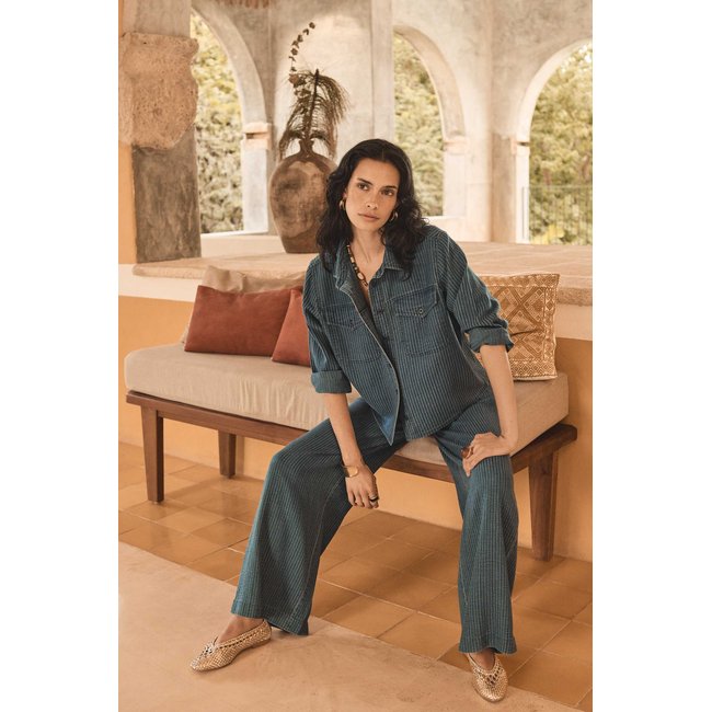Pantalon large TEDDY bleu <span itemprop=