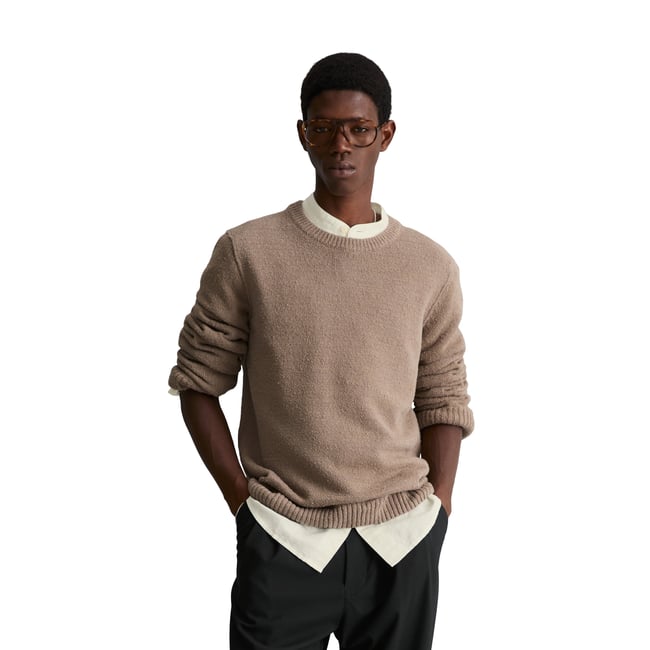Pull bouclé coupe classique en mélange de coton bio doux - MARC O’POLO DENIM