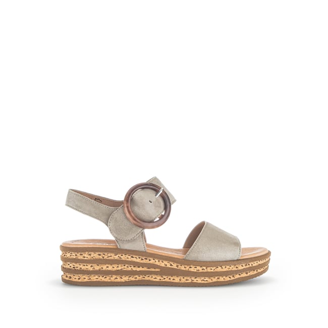 Sandales à Lanières Gabor Comfort Pour Femme - Talon 3cm, Semelle Latex, Largeur Supplémentaire (Textile) - 7