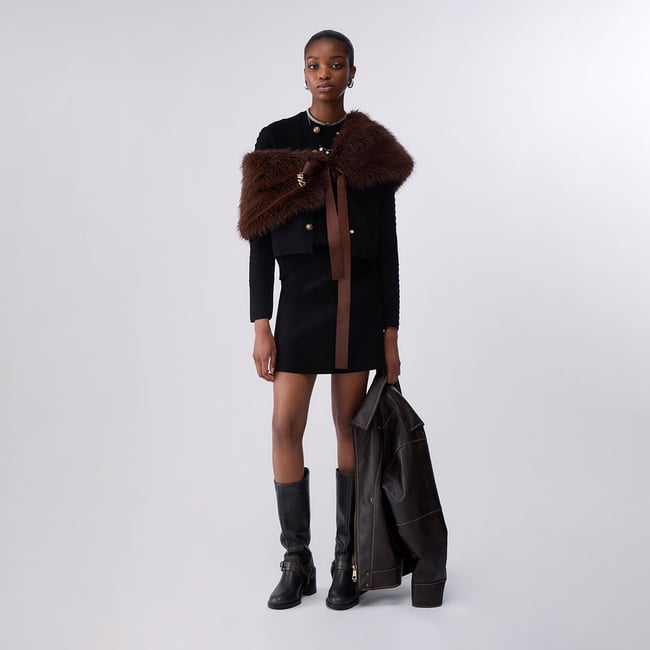 Cardigan avec détails tressés noir <span itemprop=