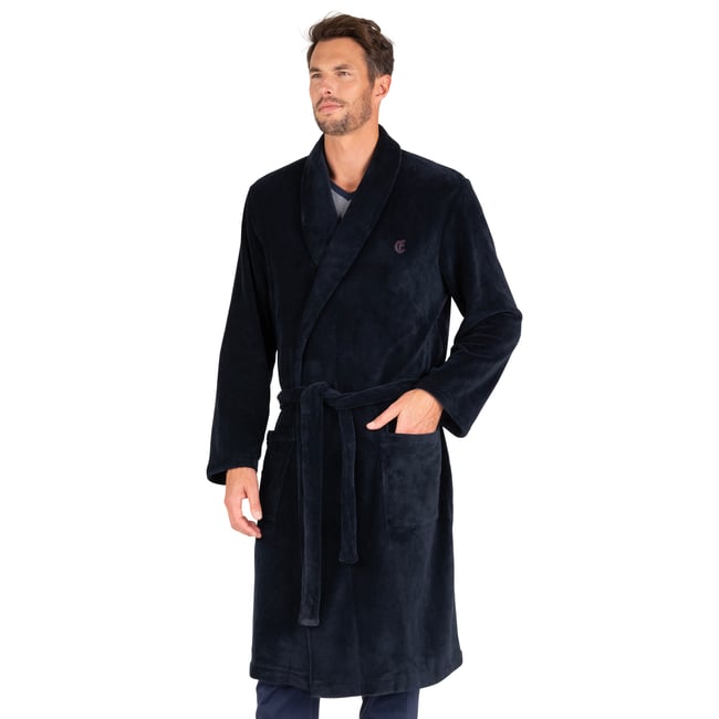 Peignoir polaire   HERITAGE bleu nuit <span itemprop=