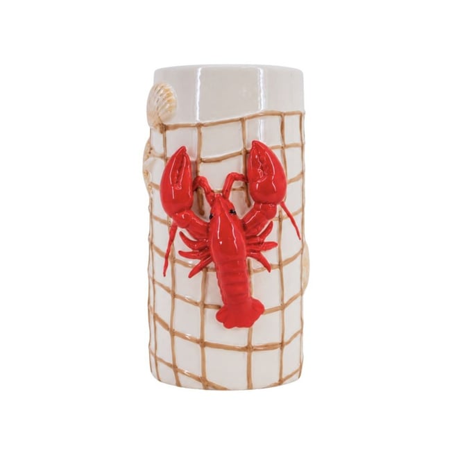 Vase en céramique homard 3D, H26cm Couleur blanc <span itemprop=
