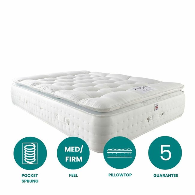 Cashmere 1000 Pocket Pillowtop Mattress, white, ASPIRE