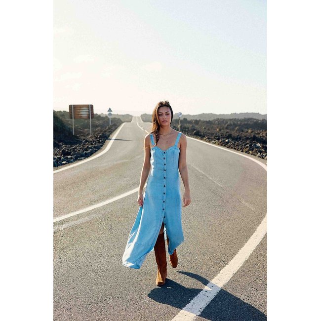 Riky Strappy Maxi Dress, stonewashed blue, LA PETITE ETOILE