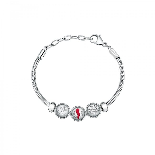 Bracelet en acier DROPS argent <span itemprop=