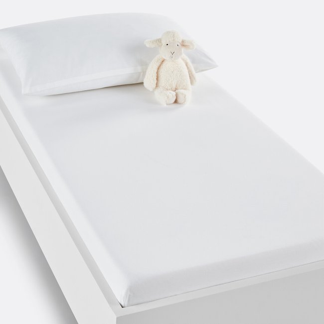 Fitted Sheet For Cot in Plain Cotton, Scenario - LA REDOUTE INTERIEURS