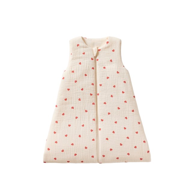 Gigoteuse en gaze de coton bio MON COEUR écru <span itemprop=
