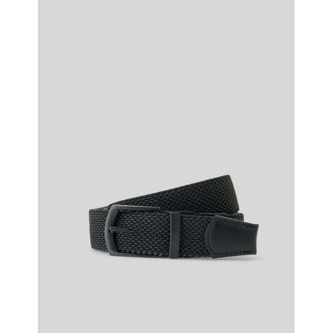 Ceinture tressée noir <span itemprop=