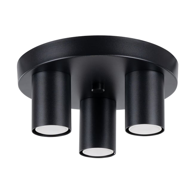 Plafonnier Acier Noir GU10 3 Lagos Couleur noir <span itemprop=