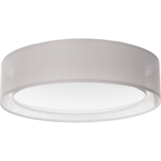 Plafonnier rond en tissu double couche Puro Couleur gris tissu semi transparent <span itemprop=