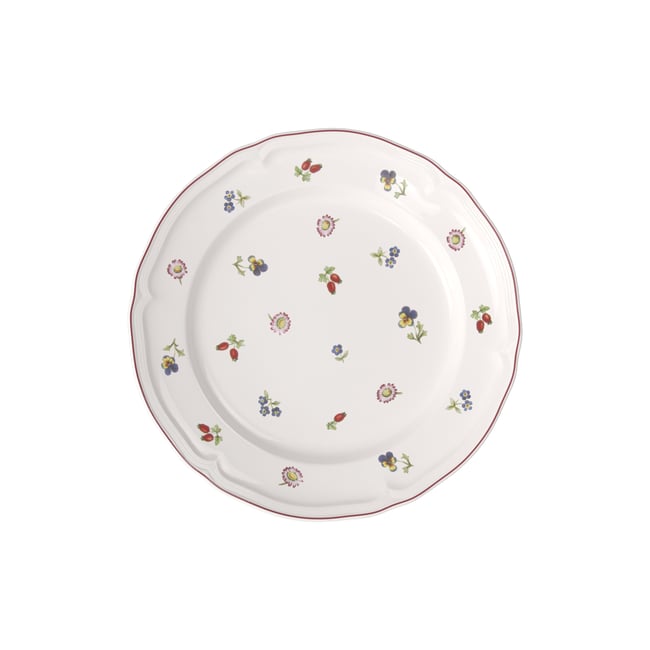 Assiette Plate PETITE FLEUR Couleur blanc <span itemprop=