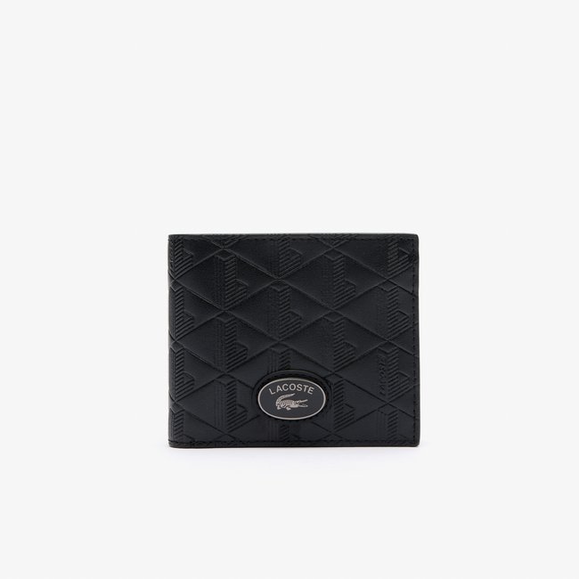 Portefeuille monogramme moyen en cuir noir-000 <span itemprop=