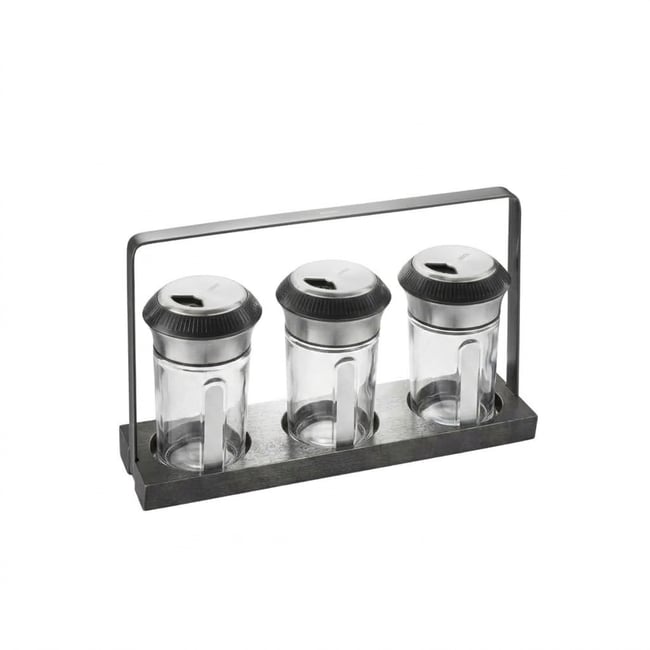 Set de saupoudreuses à épices et herbes X-PLOSION noir <span itemprop=