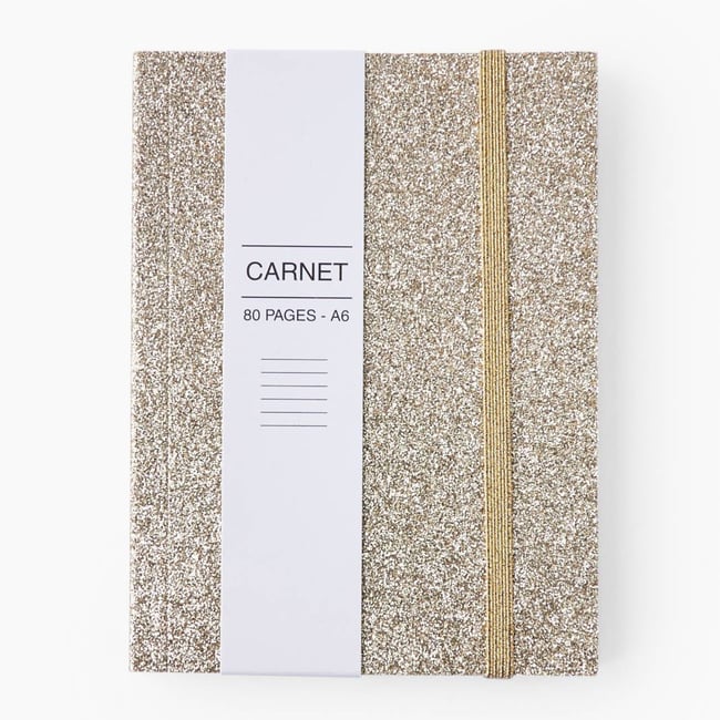 Carnet A6 ligné, 80 pages gold <span itemprop=