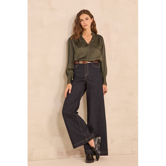 Jean wide leg SHELBY rinse <span itemprop=