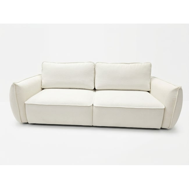 Canapé droit convertible 3 places en tissu chenille, ESMEE - BOBOCHIC