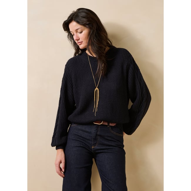 Pull manches longues col rond - LA FEE MARABOUTEE