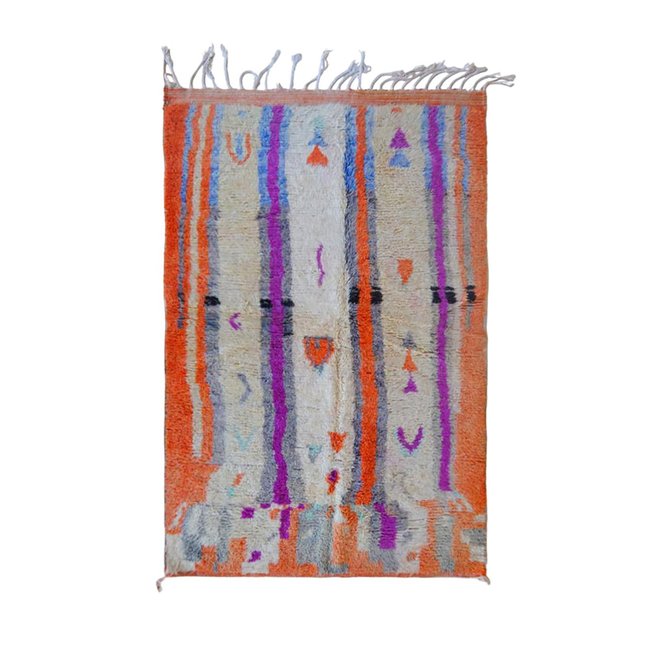 Tapis berbère contemporain en laine Boujaad 140 x 212 cm Couleur multicouleur <span itemprop=