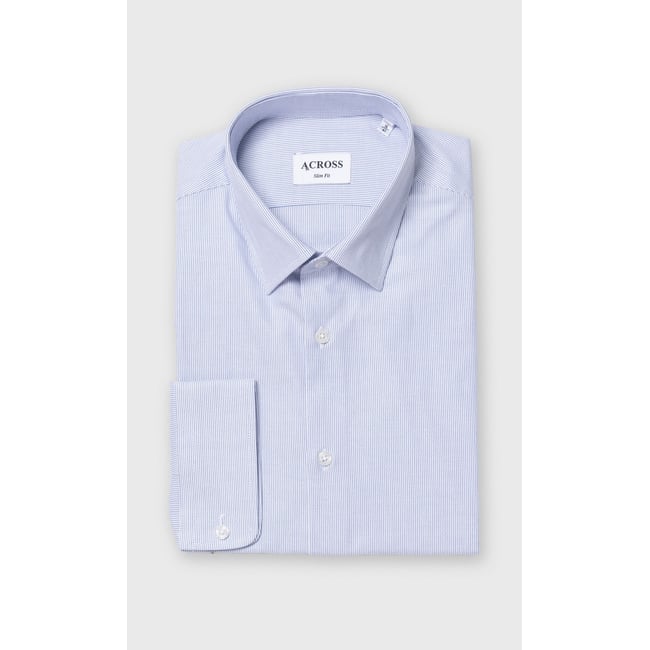 Chemise Slim fit à micro-motif bleu ciel <span itemprop=