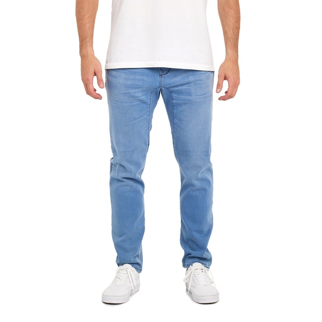 PANTALON STRAIGHT SOFT bleu <span itemprop=