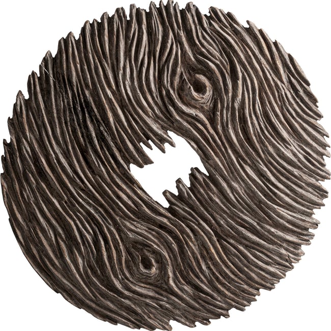 Décoration murale ronde en bois suar Couleur brun <span itemprop=