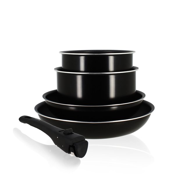 Batterie de cuisine 5 pièces en aluminium, IRIS noir <span itemprop=