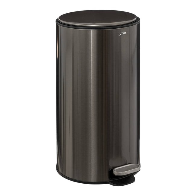 Poubelle 30L Five Simply Smart - Métal Bleu Pétrole, Pédale Large, Fermeture Silencieuse
