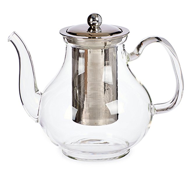 Théière classique en verre transparent avec infuseur Couleur transparent <span itemprop=