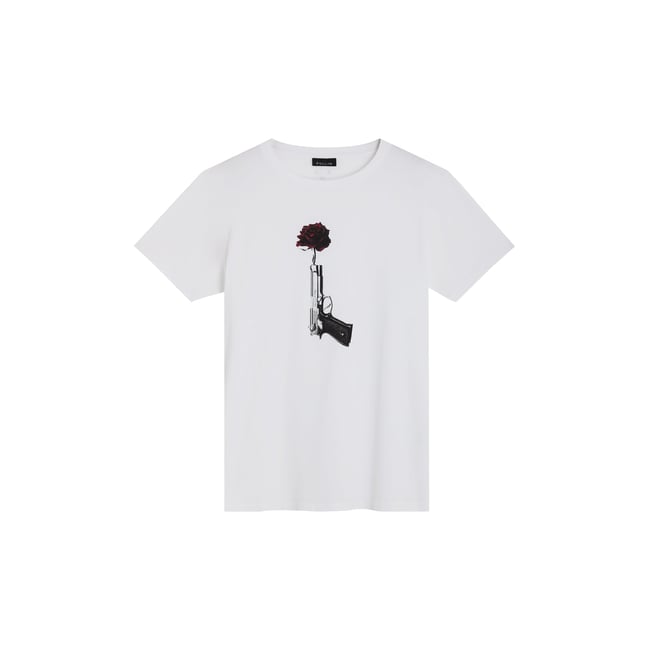 TSHIRT GUN blanc <span itemprop=