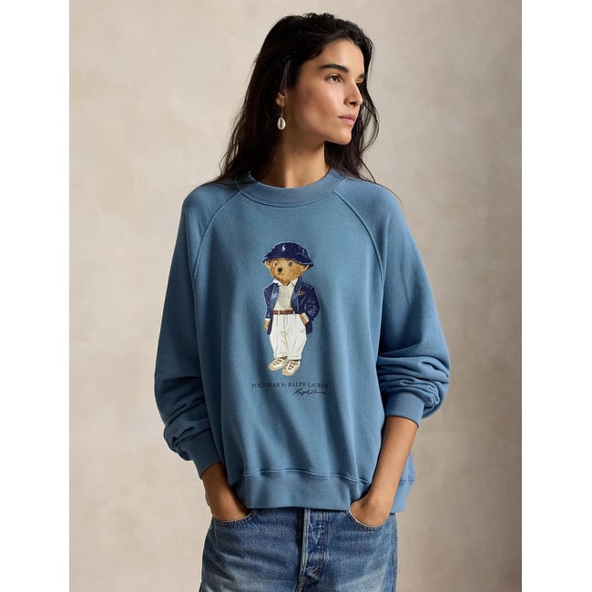 Sweat col rond, POLO BEAR bleu <span itemprop=