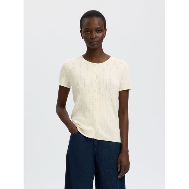 Cardigan En Maille egret <span itemprop=
