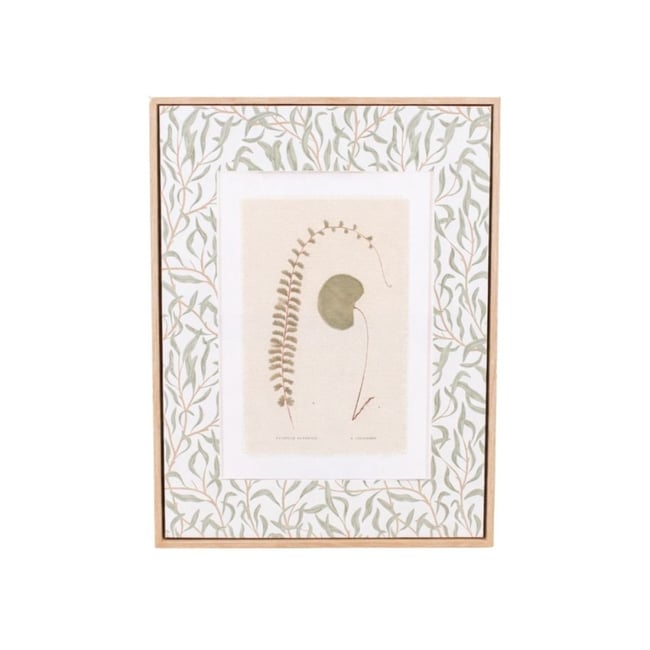 Image encadrée, toile de lin imprimée 45x60cm Couleur vert <span itemprop=