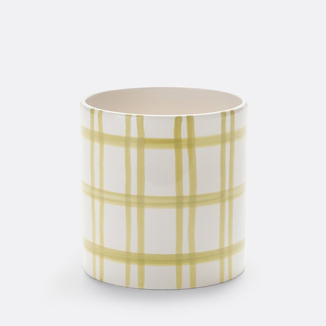 Portavaso a quadri in ceramica Ø14cm, Ario pistacchio LA REDOUTE INTERIEURS