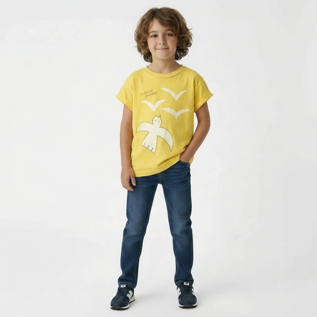 T-shirt  - Très bon état jaune <span itemprop=