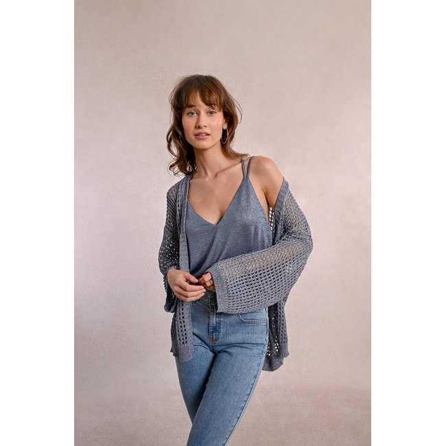 Gilet en maille irisé et semi-transparence - MOLLY BRACKEN