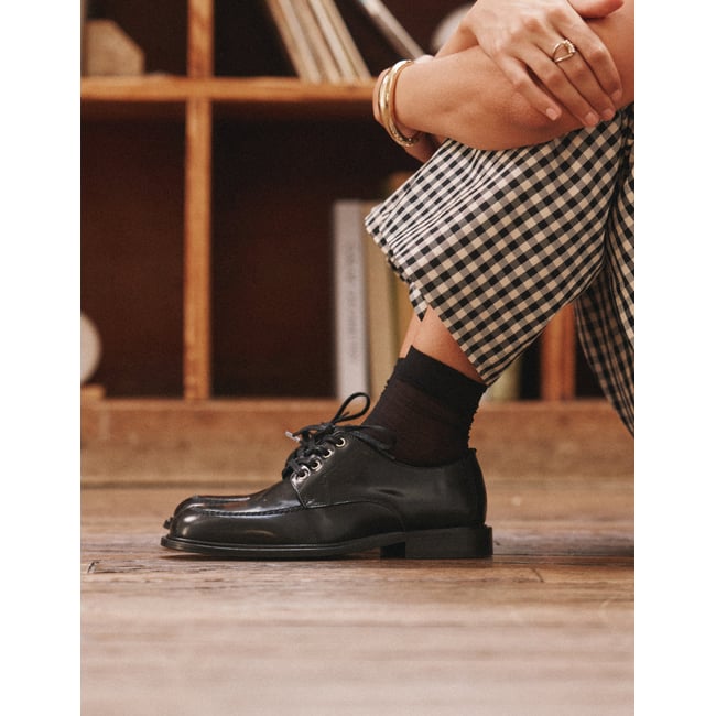 Derbies LUVI cuir box noir <span itemprop=