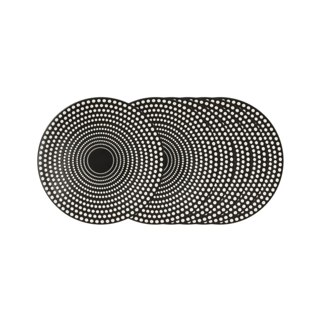 Assiette à dessert Galaxy pois 20,5 cm (lot de 6) - GALAXY POIS Couleur noir <span itemprop=