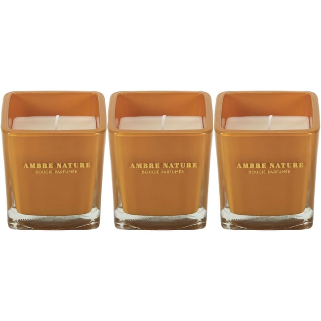 Bougie parfumée carrée Nude 7 cm (Lot de 3) Moutarde Couleur v002238 <span itemprop=