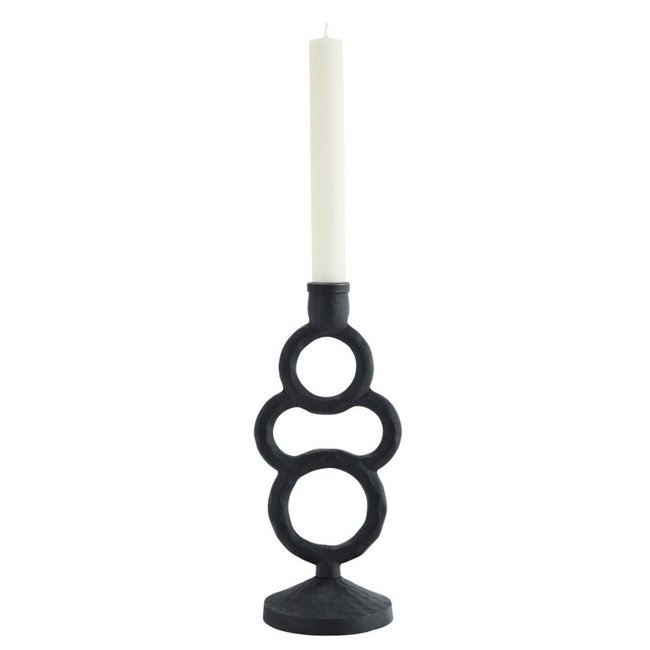 Bougeoir design aluminium Couleur noir <span itemprop=