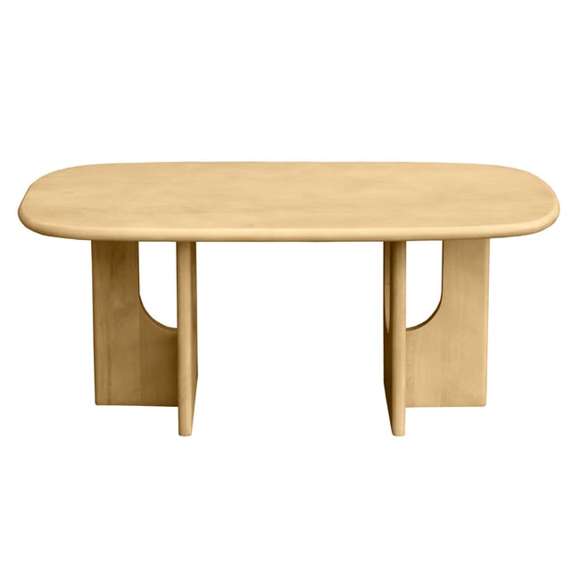 Table basse design bois clair manguier massif L100 cm MASSARI - MILIBOO