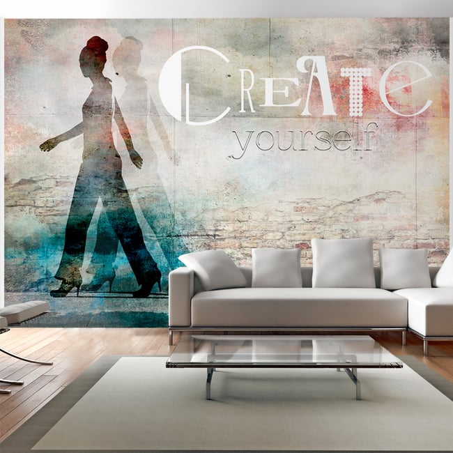 Papier peint intissé panoramique Personnes Create yourself Couleur multicouleur <span itemprop=