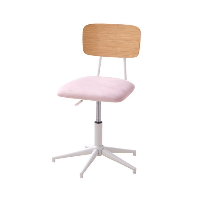 Chaise de bureau métal et bois LIGNE SCHOOL Couleur rose <span itemprop=