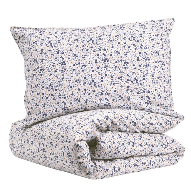 Parure de couette bébé coton bio BILLIE bleu <span itemprop=